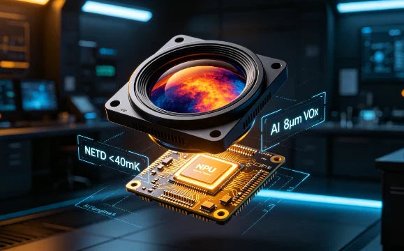 cover of 640px infrared camera core with NETD  and pixel dimensions