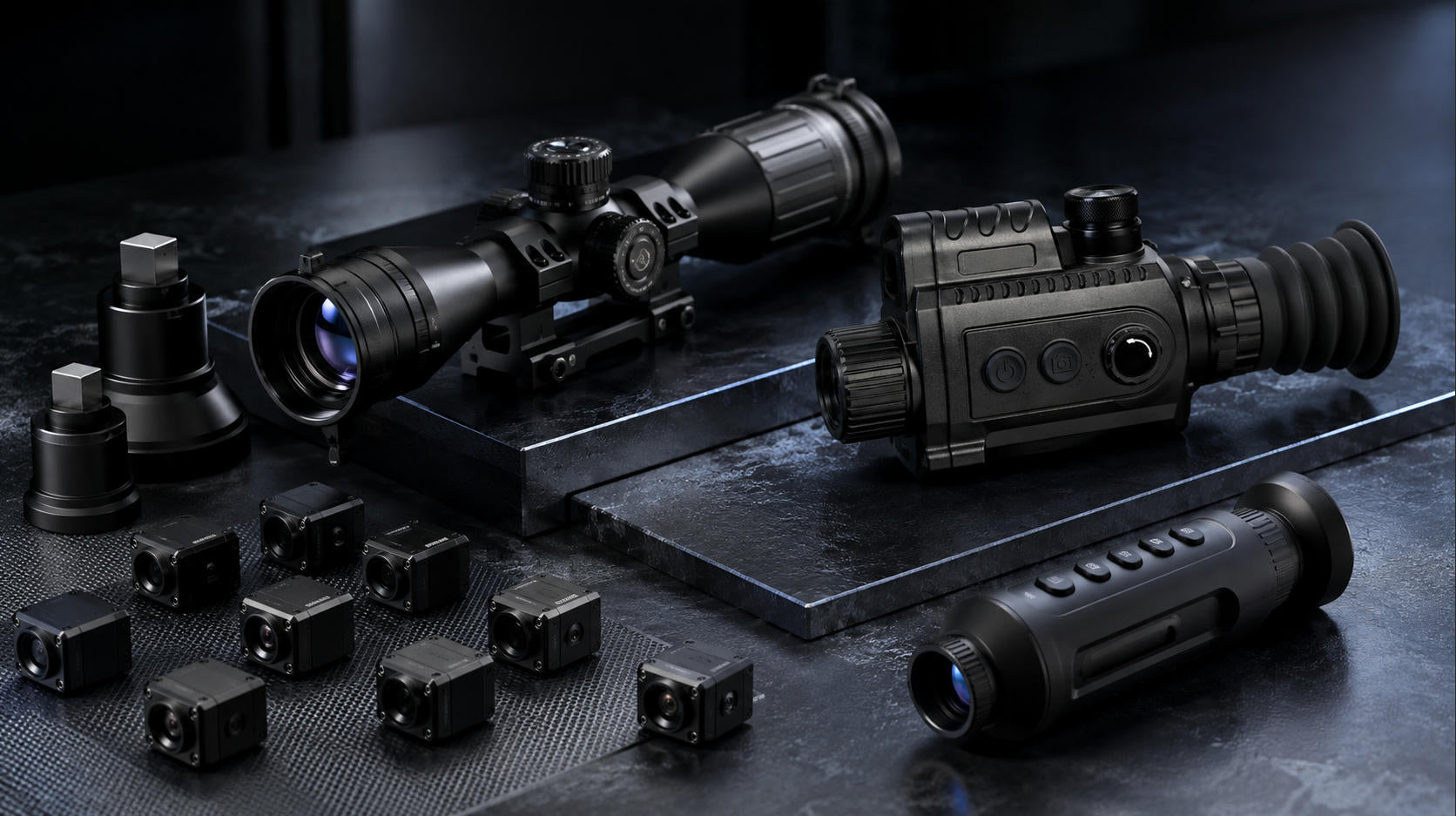 A product range includes thermal imaging sights, thermal imaging modules and handheld monocular thermal imagers
